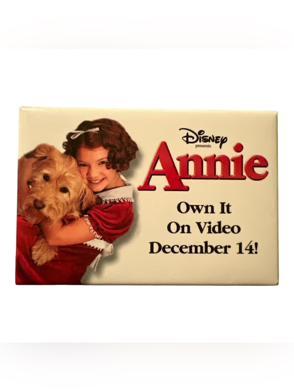 Disney Annie Movie Button- Red and Cream Promotional Art
